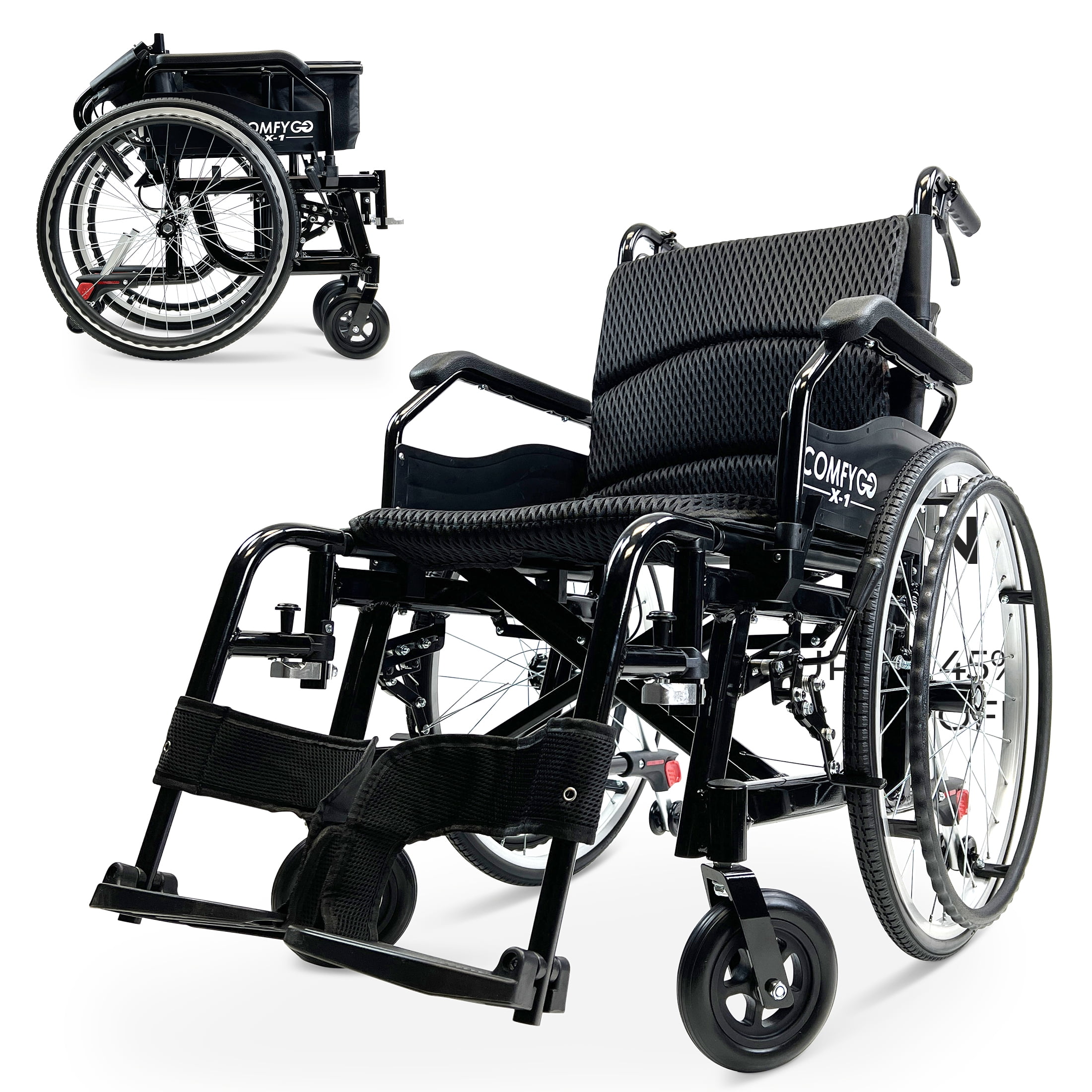 Buy COMFYGO X1 Lightweight Foldable Manual Wheelchair, SelfPropelled
