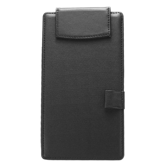 Uxcell 7.5"x4.7" A6 Business Padfolio Organizer Black Clipboard PU Leather Binder Document Folder Holder Writing Pad
