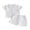 White, variant on Toddler Baby Boy Summer Clothes Newborn Infant Boys Baptism Outfit Cotton Gauze Solid Color Short Sleeve Button Down Shirt Tops And Shorts Set Pocket