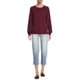 thumbnail image 5 of Nine.Eight Women Casual Long Sleeve Round Neck Statement Pullover Sweatshirt, 5 of 5
