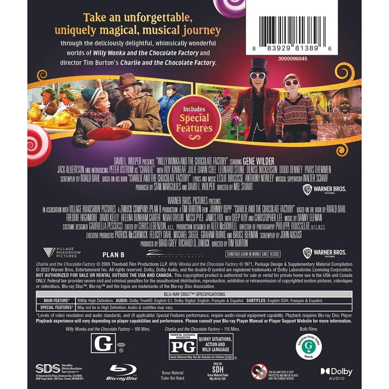 Warner Willy Wonka and Charlie and the Chocolate Factory Blu