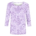 thumbnail image 5 of WJHWSX 3/4 Length Sleeve Womens Tops,Going Out Tops for Women,Soft,Crew Neck,Printed,Multicolor,S, 5 of 5