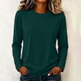 thumbnail image 4 of Livrdious Long Sleeve Shirts for Women Cotton Tshirts Crew Neck Basic Tee Loose Fit Casual Womens Fall Layering Tops, S-5X, 4 of 6