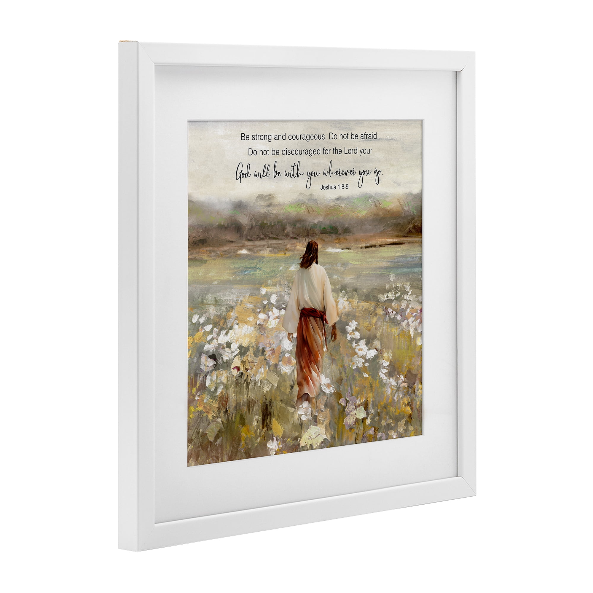 Stupell Industries God With You Wherever White Framed Print Under Glass, design by Sally Swatland