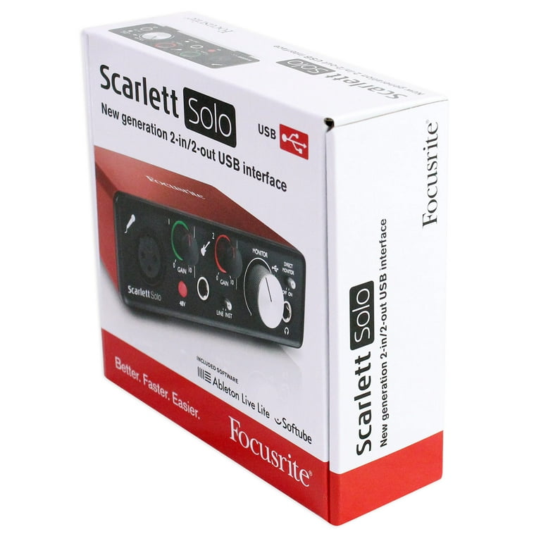 Focusrite SCARLETT SOLO 2nd Gen 192KHz USB 2.0 Audio Interface+