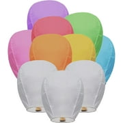 IRmm 20 Pack Chinese Lanterns to Release in Sky, Multi-Colored Flying Lanterns Paper Lantern Hanging Paper Lanterns Wish Lanterns Memorial for Celebrations of Family (Multi-Colored)