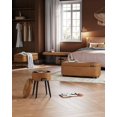 thumbnail image 6 of Bench for Entryway Bedroom, Synthetic Leather with Stitching, Ottoman Bench with Steel Frame, Living Dining Room, Mid-Century Modern, Loads 660 lb, Caramel Brown ULOM073K01, 6 of 8
