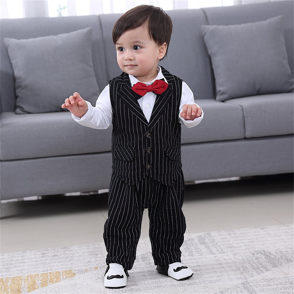 0 18 M Baby Boy Dress Clothes Infant Boys Wedding Outfit Sets Dress Up