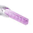 thumbnail image 6 of Unique Bargains 1 Pc 7 Grids Single Row Pill Case Waterproof for Travel Clear Purple, 6 of 6