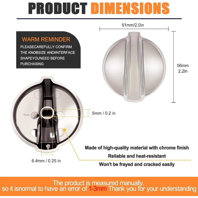 6 Pack Contemporary Gas Cooker Control Handle Replacement Multipurpose Compatibility ABS Strong Structure for Repairing