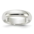 thumbnail image 4 of 925 Sterling Silver 5mm Half Round Band Ring Size 13.5, 4 of 6