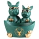 thumbnail image 4 of Estatuas de bulldog, figuras decorativas, regalo francés, estatuas de superficie, frasco, perro genial Verde, 4 of 9