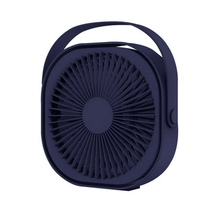 

PRINxy Fashion Desktop Fan Home Usb Charging Small Fan Mini Desktop Portable Large Wind Silent Electric Fan Home Office Travel Home Appliances Dark Blue