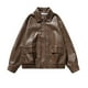 thumbnail image 2 of Chaquetas y abrigos casuales sin capucha de manga larga para mujer, cárdigan con cremallera a la moda, chaqueta de vuelo con cuello alto, abrigo de cuero, chaqueta, blusa de poliéster para mujer, 2 of 6