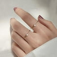 thumbnail image 4 of NUNCAD Minimalist Stackable Thin Rings Pearl Cubic Zirconia Engagement Ring for Women, 4 of 4
