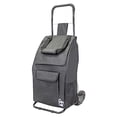 thumbnail image 2 of Trolley Dolly Compact with Pockets Foldable Grocery Cart on Wheels Multi Use Rolling Cart with Removable Bag Storage Pockets and Hand Truck Dolly Function Black, 2 of 7