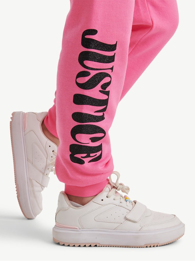 Justice Girls Fleece Jogger Pants, XS-XLP, Cozy Stretchy Vibrant