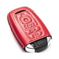 thumbnail image 3 of Vitodeco Genuine Leather Smart Key Fob Case Cover Compatible with Lincoln Continental, MKC, MKZ, MKX (2017 - 2022), Navigator (2018 - 2022), Nautilus (2020 - 2022) - 5 Buttons, Red, 3 of 5