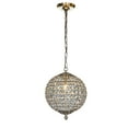 thumbnail image 2 of 1-Light 12" Retro Antique Gold Crystal Globe Chandelier Small Sphere Pendant Light, 2 of 10