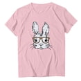 thumbnail image 4 of EGNMCR Chemise de Pâques pour Femmes Imprimé de Pâques Décontracté Col Rond Manches Courtes Été, 4 of 5