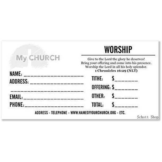 500 Custom Offering Envelopes Church Tithing Envelopes Add Your Own