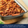 thumbnail image 2 of Rachael Ray 9 x 13-Inch Nonstick Bakeware Rectangle Cake Pan, Gray with Orange Handles, 2 of 7