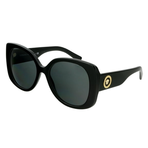 Versace VE 4387 Plastic Womens Rectangle Sunglasses Black 56mm Adult