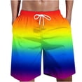 thumbnail image 1 of Penkiiy Mens Rainbow Swim Trunks Short Swimming Trunks with Mesh Lining Fashion Trend Turnks 6XL Blue, 1 of 4