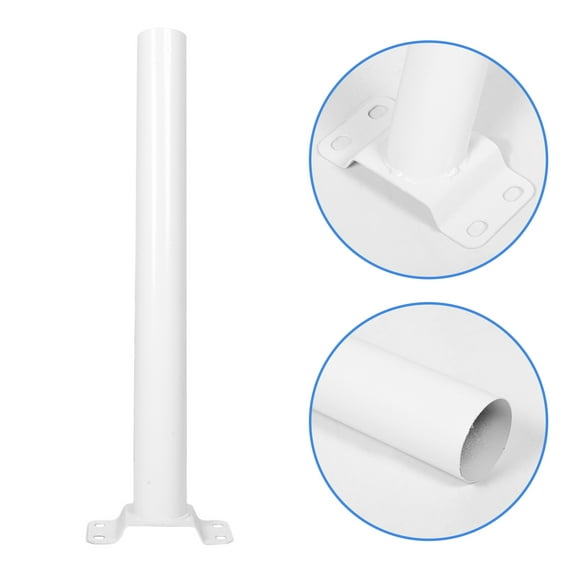 HONMEET White Steel Mounting Bracket for Solar Lights, Pole Support for Outdoor Lighting Fixtures and Garden Lamps