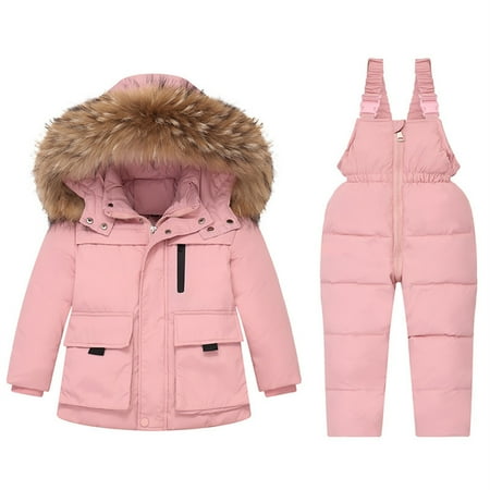 

Baby Boy Leggings Boys Girls Fashion Solid Color Down Jackets Keep Thickening Warm Outdoor Coat Jumpsuit Set New Full Length Pants Pinks 2T