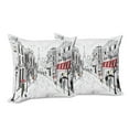 thumbnail image 6 of Ambesonne Colorful Throw Pillow Cover 2 Pack, Paris Eiffel Tower, 18", Multicolor, 6 of 6