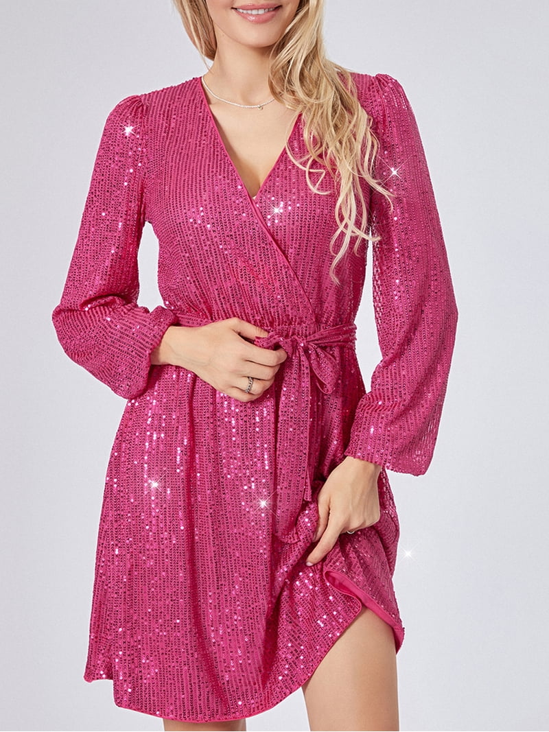 gold glitter cocktail dress Time To Shine Gold Sequin Mini Dress main image 1