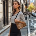 thumbnail image 3 of Kuiaobaty Sunflower Print Shoulder Purse for Women Butterfly Print Leather Underarm Sling Bag with Zipper Closure Large Capacity Hobo Purse for Travel & Work Brown, 3 of 7