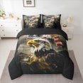 thumbnail image 2 of Castle Fairy Safari Eagle Twin Bedding Sets 7-Piece for Boys Girls,USA Flag Bedding Comforter Set Microfiber,Vintage Aesthetic Breathable Sheet Sets,Super Cozy Room Decor,Reversible, 2 of 8