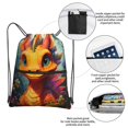 thumbnail image 2 of Sigee Colorful Flower Chameleon for Drawstring Zipper Backpack ,Waterproof, Durable, Lightweight Gym Bag for Sports, 2 of 5