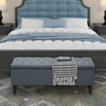 thumbnail image 2 of Abble 45" Navy Blue Fabric Upholstered Tufted Flip Top Storage Bench, 2 of 5