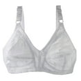 thumbnail image 2 of Loopsun Women's Bras Plus Size, Women Plus Size Thin D Cup Wireless Push Up Bra White, 3XL, 2 of 3
