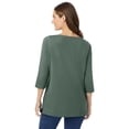thumbnail image 2 of Woman Within Plus Size Perfect Three-Quarter Sleeve Boatneck Tee, 2 of 6