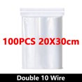 XTAIYIMAO 100pcs Thicken Zipper Sealed Bags Clear Plastic Small Jewelry