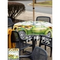 thumbnail image 4 of Outdoor Tablecloth with Umbrella Hole and Zipper, Sunflowers Square Table Cloth 60x60 Inch Waterproof Tablecloth, Spring Farmhouse Country Truck Leaf Wood Grain Picnic Table Cover for Patio Camping, 4 of 7