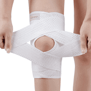 JUSTUP Galvaran Knee Brace with Side Stabilizers for Meniscal Tear Knee Pain ACL MCL Arthritis Injuries Recovery, Breathable Adjustable Knee Support-White