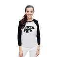 thumbnail image 2 of Thread Tank Nana Bear Unisex 3/4 Sleeves Baseball Raglan White Black X-Large, 2 of 4