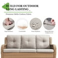 thumbnail image 3 of PARKWELL Outdoor 3 Seats Sofa - Rattan Wicker Patio Couch with Cushions - Steel Frame - Yellow Wicker, Beige Cushions, 3 of 6