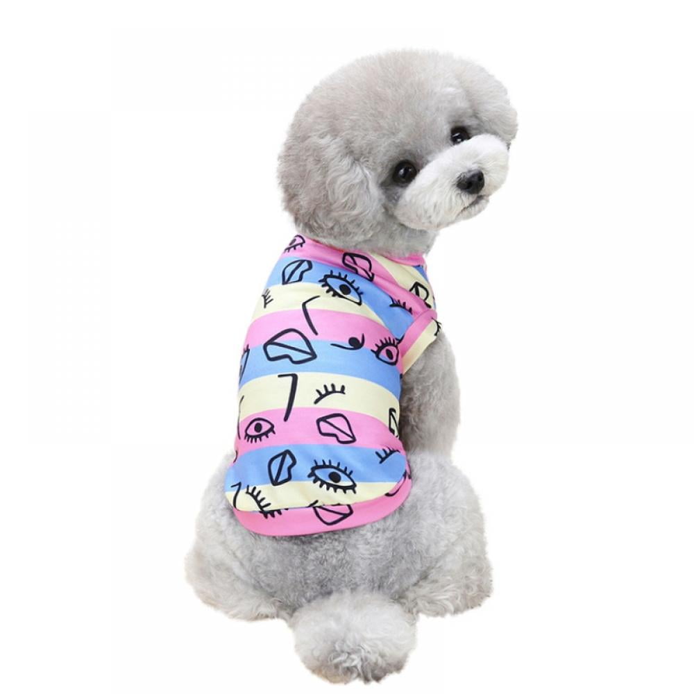 erven Clancy Machtigen Pet Dog T-shirt Summer Thin Dog Clothes Graffiti Print Puppy Vest Clothing  Pet Vest For Poodle, Teddy, S-XXL - Walmart.com