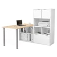 thumbnail image 4 of Bestar i3 Plus L Shape Computer Desk with Hutch in Bark Gray, 4 of 9