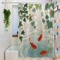 thumbnail image 3 of Japanese Carp Fish Extra Long Shower Curtain Set, Waterproof Shower Curtains for Bathroom, Oriental Art Vintage Leaves Vines Koi Fish Washable Fabric Bath Curtain for Bathtub with Hooks 72x96 Inches, 3 of 9