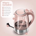 thumbnail image 7 of COOK WITH COLOR Electric Kettle, 1200W 1.8L Glass Water Boiler, Pink, 7 of 7