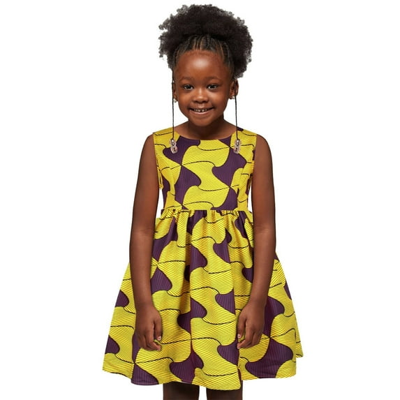 Eashery Tutu Dresses For Toddler Girls Girl's Short Sleeve Floral Print Loose Casual Long Maxi Dress with Pockets 4-12 Years Yellow 1-2 Years