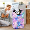 thumbnail image 5 of Yayeee Freestanding Laundry Hamper with Handle Collapsible Large Storage Basket for Clothes, Pastel Pink Marble Pattern, 5 of 7
