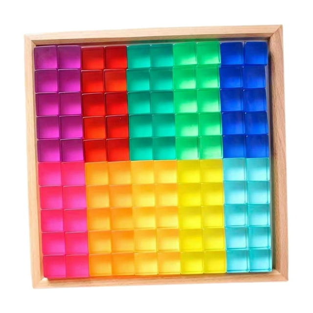 Juego de bloques de construcción con forma de cubo, cubos de resina con percepción de color transparente, juego de apilamiento para niños y niñas, reg